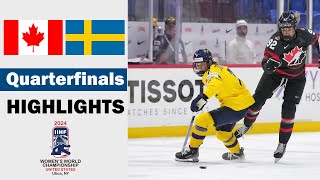 Canada vs. Sweden Full Highlights | Quarterfinals | 2024 Women's World Hockey Championship