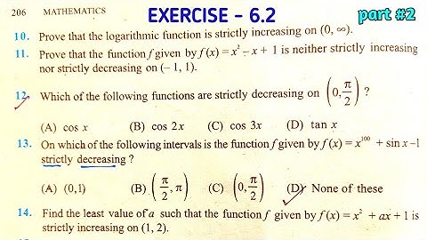 CLASS 12 EXERCISE 6.2 NCERT solutions | Chapter 6 Application of derivatives | Ex 6.2 class 12