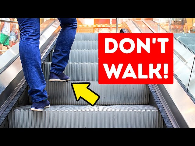 Never Use a Stopped Escalator As a Stairway, Here's Why class=