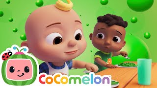 jj makes cody try peas cocomelon nursery rhymes