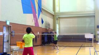 Badminton lesson 20150708(WED) - smash / cross drop / backhand drive 2