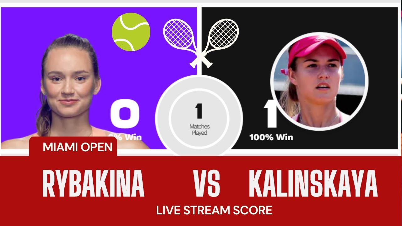 WTA Live Elena Rybakina vs Anna Kalinskaya Miami Open 2023 Live Tennis Score Play by Play Stream