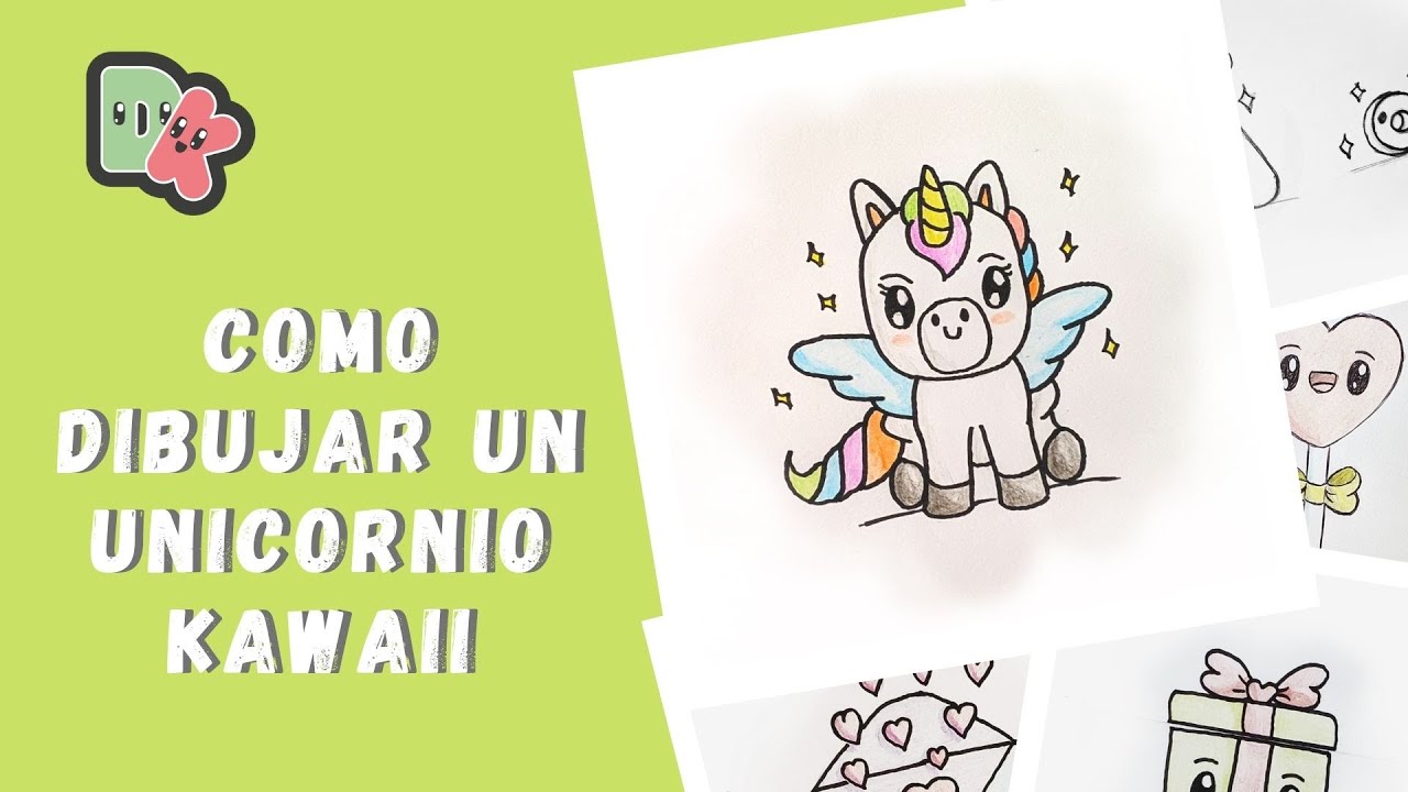 🦄 Como dibujar un UNICORNIO KAWAII fácil y paso a paso / How to draw a