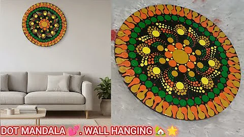 DOT MANDALA ART🎨❤️STEP BY STEP TUTORIAL💕WALL HANGING DECOR🌟MDF Board PAINTING#yt #decor #wallhanging