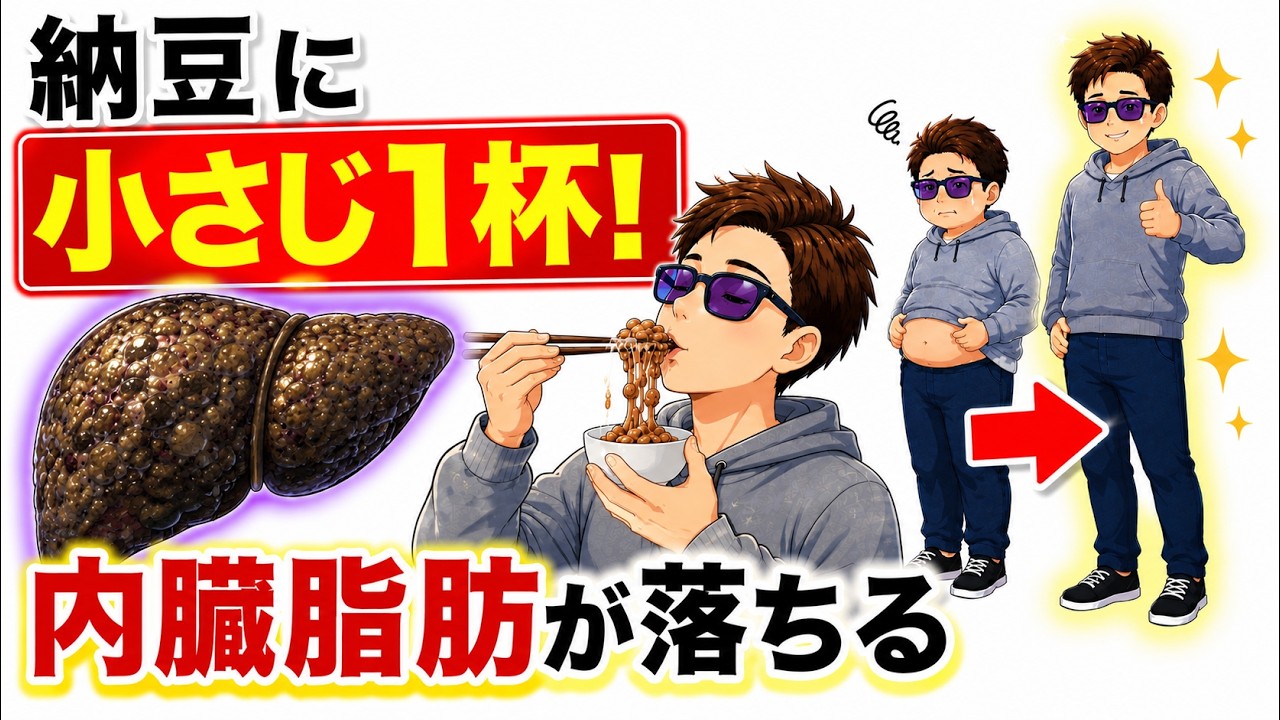 納豆に小さじ1杯だけ!寝ている間に内臓脂肪が落ちる黄金レシピTOP7【血糖値・中性脂肪・脂肪肝・ダイエット整体師】