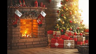 2hours of Christmas Fireplace with Crackling Fire Sounds! PERFECT FOR WORK, RELAX AND STUDY)