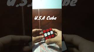 Making the USA Flag with Rubik's Cubes! 🇺🇸 | Ultimate Cube Art #shorts #rubikscube