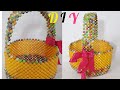 how to make a beaded fruit basket//how to make flower basket//putir fruit basket //beaded handbag