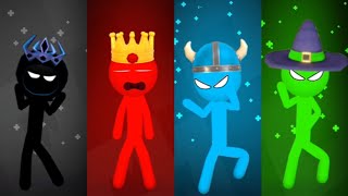 Kebi vs viking vs sorcerer vs darkness in Stickman party