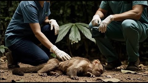 Baby Monkey Saved After Falling From a Tree