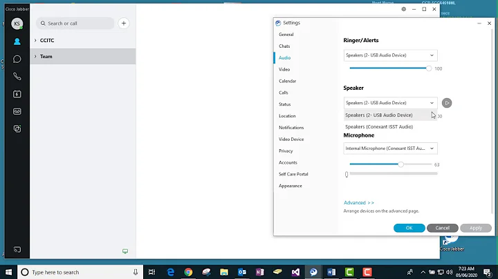 Cisco Jabber Headset Settings