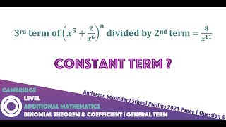 Binomial Theorem - Binomial Expansion Binomial Coefficients General Term | O-Level Additional Math