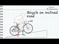 Bycicle on inclined road