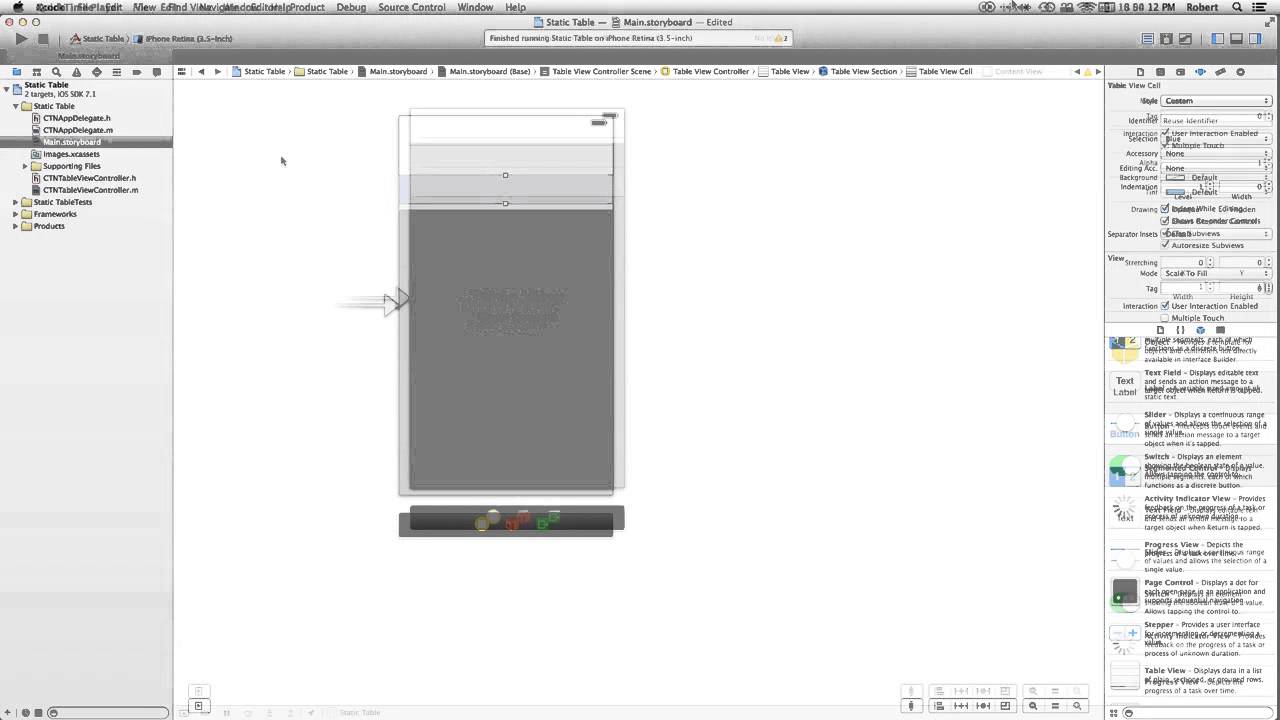 Static TableView - YouTube