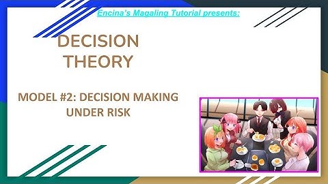Decision (ko) Theory MODEL#2 : Decision Making Under Risk | John Anthony S. Encina