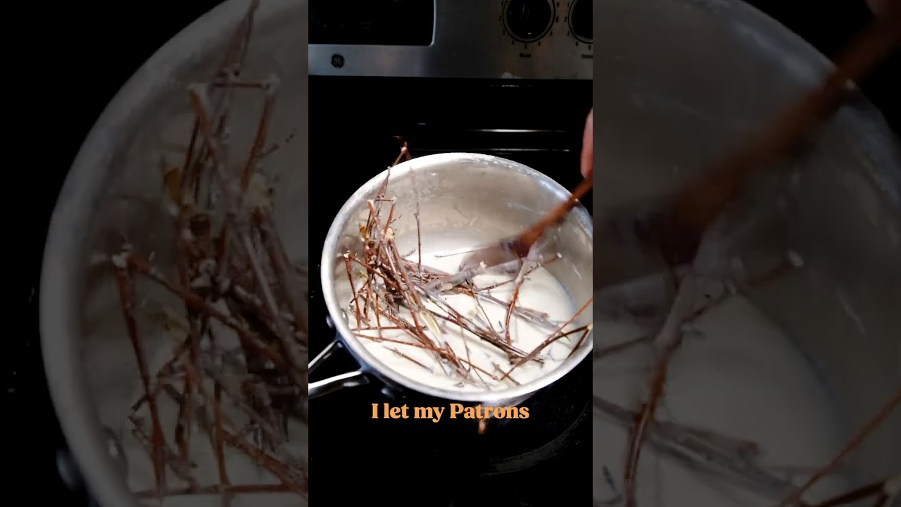 Making birch twig flavored ice cream and cookies 