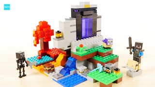 レゴ マインクラフト 荒廃したポータル 21172 ネザライト フル装備 ／ LEGO Minecraft The Ruined Portal Speed Build & Review