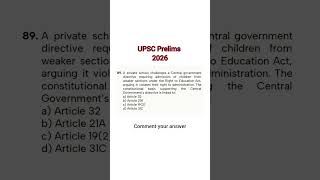 UPSC Prelims 2026 Practice Question Polity #upscmotivation #upscprelims2026 #upscprelims #polity