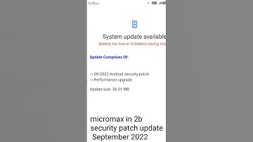 micromax in2b new software update, security patch update sep- 2022