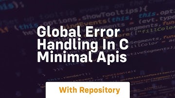 global error handling in c minimal apis