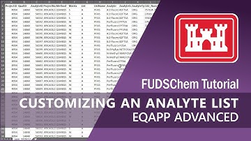 Customizing an Analyte List - eQAPP Advanced - FUDSChem