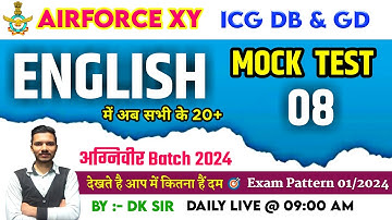 AIRFORCE ENGLISH MOCK TEST,AIRFORCE XY ENGLISH PRACTICE SET,ICG MOCK TEST,AIRFORCE MOCK TEST 08