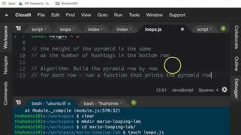JavaScript Mario Pyramid For Loop Lab Part I