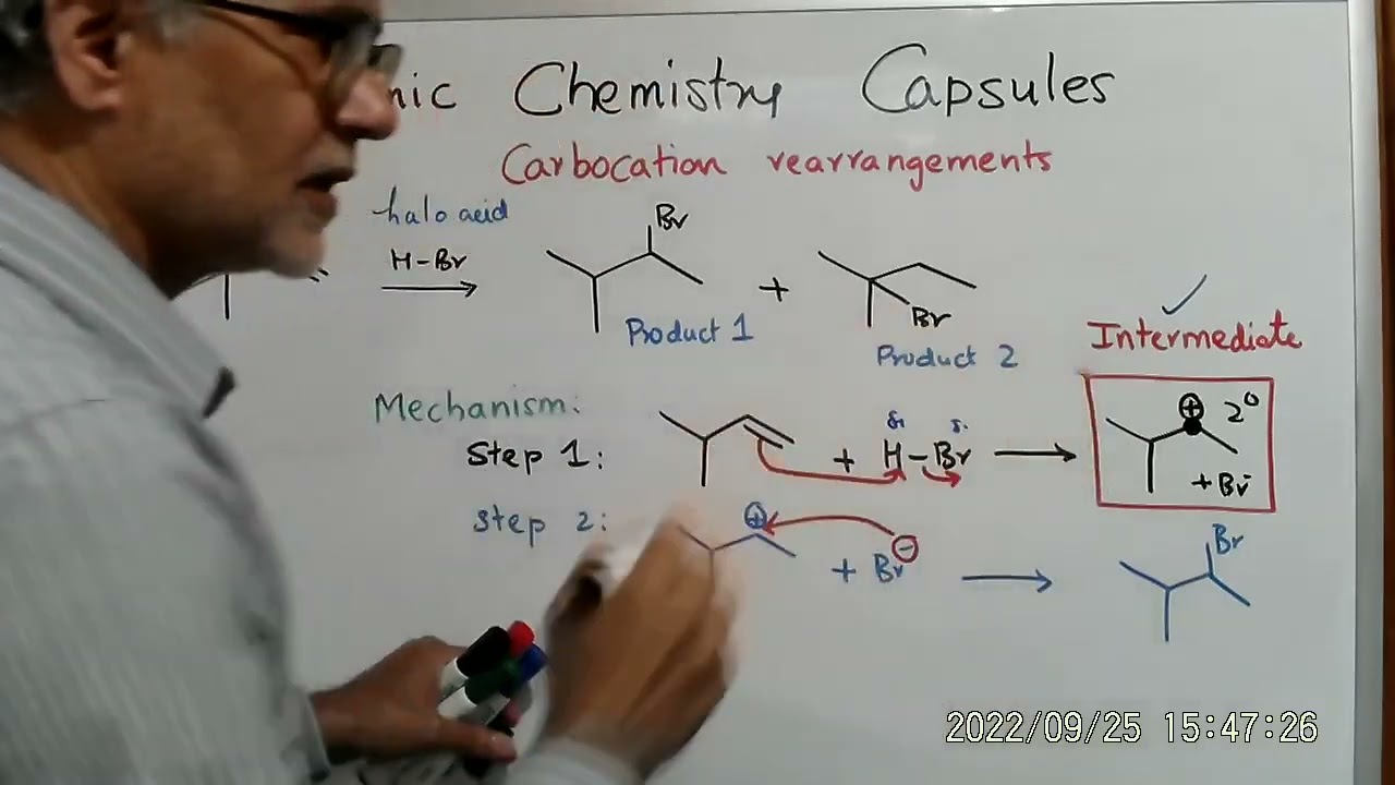 Carbocation rearrangements   1   1,2 hydride shift