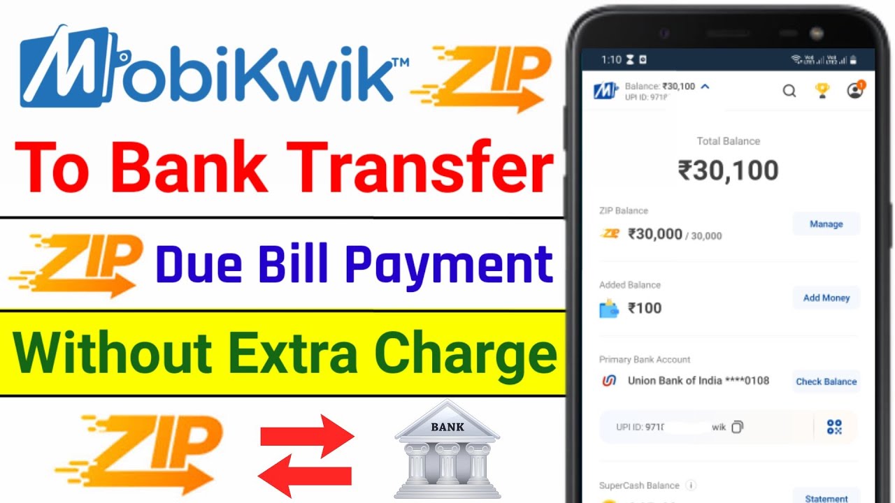Mobikwik ZIP Due Balance Payment Mobikwik ZIP to Bank Transfer ZIP