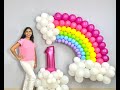 Rainbow Balloon Arch for 1st birthday Party