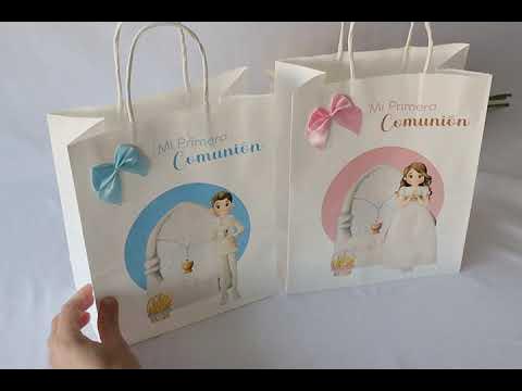 IDEAS COMUNIÓN ​🎁​​✨​ BOLSAS DE PAPEL COMUNIÓN NIÑO Y NIÑA