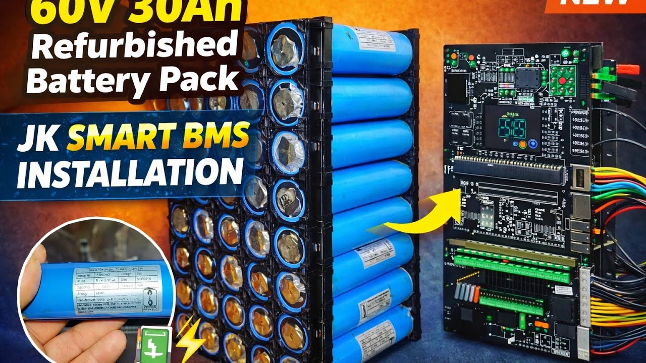 60V 30Ah EVE Refurbished Battery Pack + JK Smart BMS Installation | Full Wiring & Testing