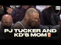 Pj tucker and kevin durants mom exchange words during bucksnets game