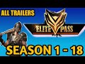 FREE FIRE ELITE PASS SEASON 1 TO 25  AND ALL TRAILERS || Garena FreeFire