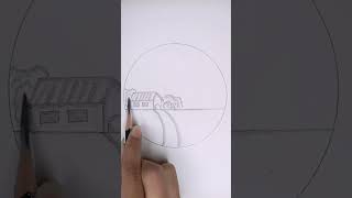 draw beautiful scenery in circle|draw circle drawing for beginners circledrawing sehrishartacademy