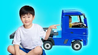 枫枫开玩具卡车参加载重挑战 Fengfeng play tow truck and car load Challenge best stories for kids