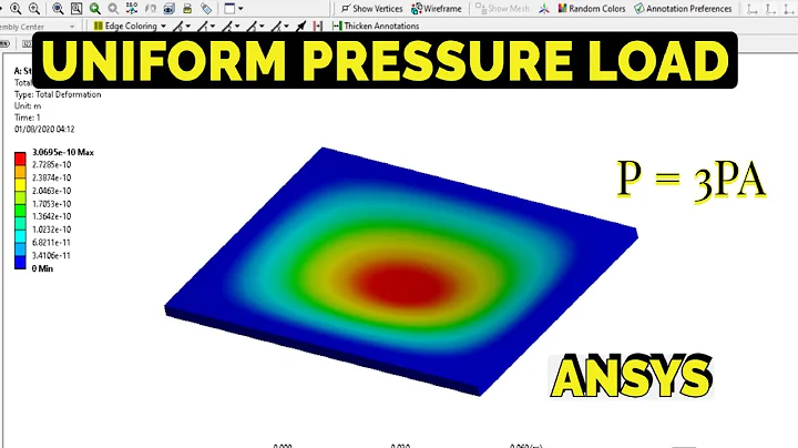 Rectangular Plate with a Uniform Pressure  | Ansys Workbench