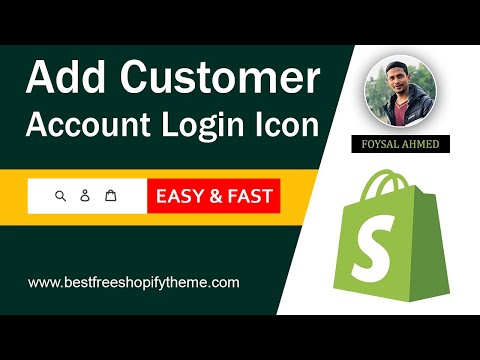 How to Add Customer Account Login Icon in Shopify  ✅ Shopify Tutorial for Beginners