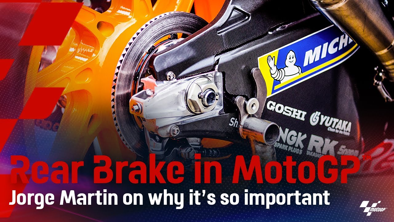 Why is the rear brake so crucial in MotoGP?