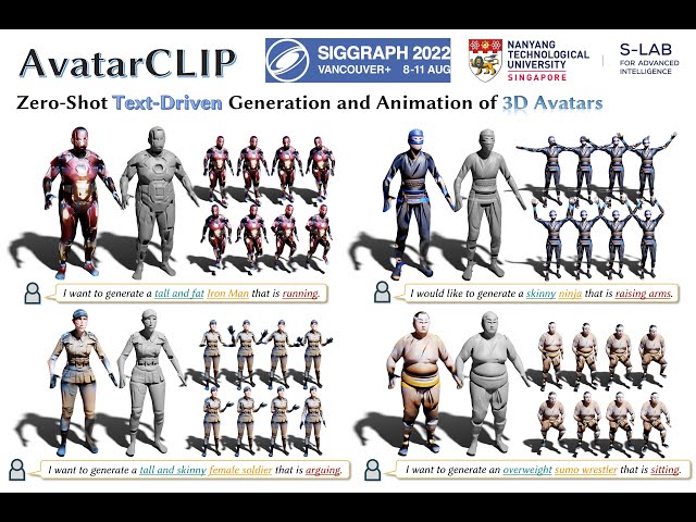 AvatarCLIP - Project Page