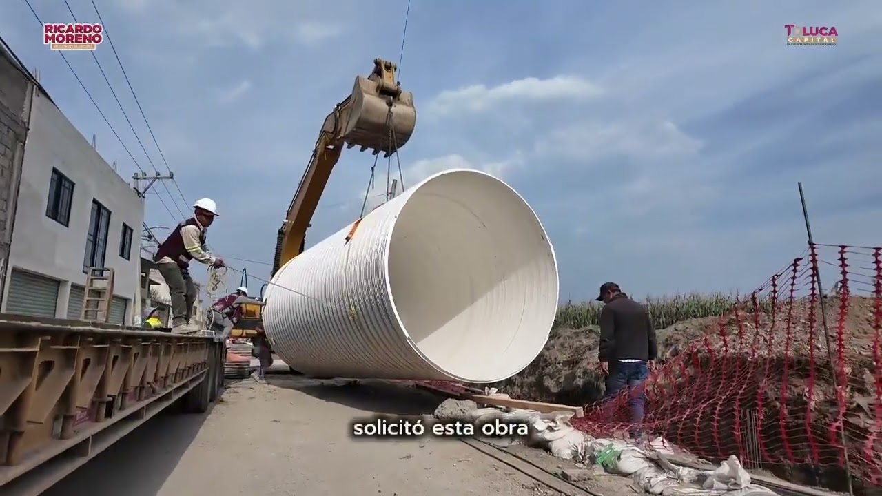 Constata Ricardo Moreno avance en la obra del colector Las Jaras