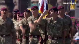 Troops from NATO countries on military parade in Kyiv