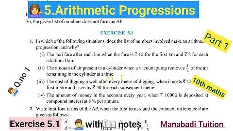 10th class math| chapter 5|💁‍♂️Arithmetic Progression| 💁‍♀️Exercise 5.1 |Q no 1| part 1|CBSE|NCERT|