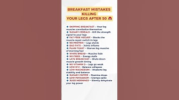 🚨 15 Breakfast Mistakes That Silently DESTROY Your Leg Strength After 50 (Fix These NOW!) #shorts