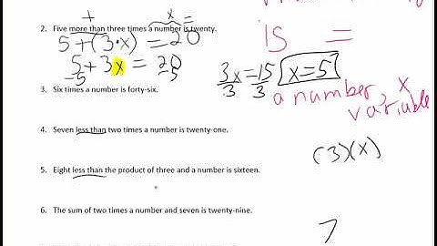 Writing Equations from Word Problems Video