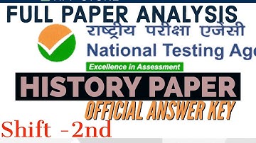 shift-2 || history net paper official answer key || #ntanethistorypaper2021-22