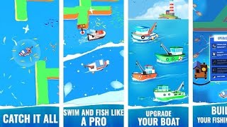 Fish idle : hooked tycoon - Fishing boat game screenshot 2