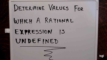 Determine Values for Which a Rational Expression is Undefined