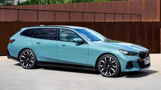 2024 BMW i5 eDrive40 Touring (Cape York Green Metallic) - Driving, Exterior, and Interior