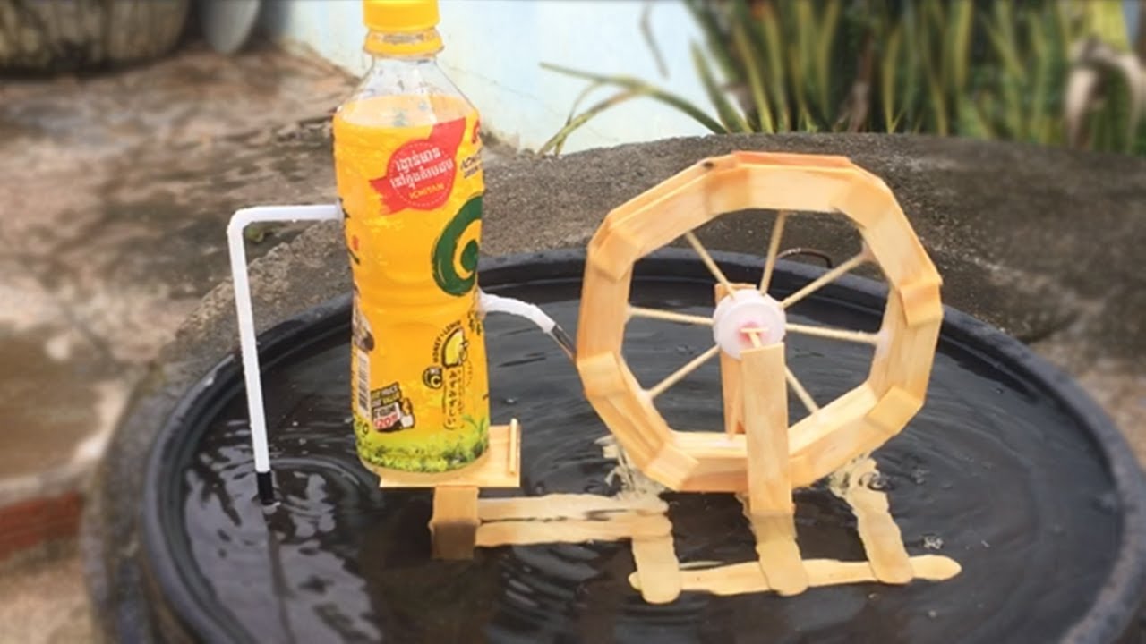 How to make a Water Wheel out of Popsicles Sticks